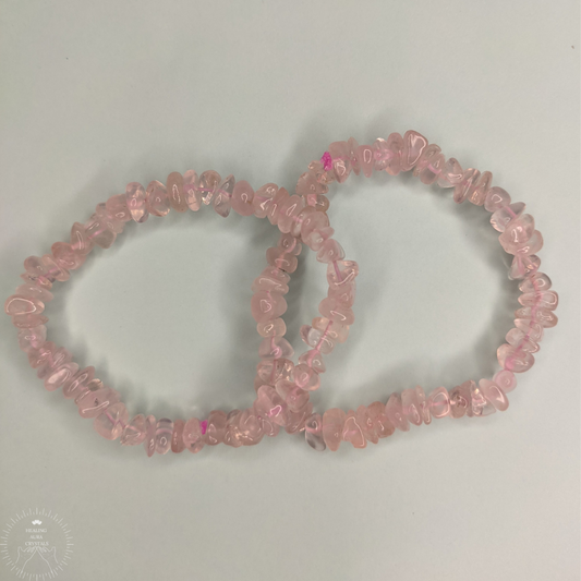 Rose Quartz chip bracelet