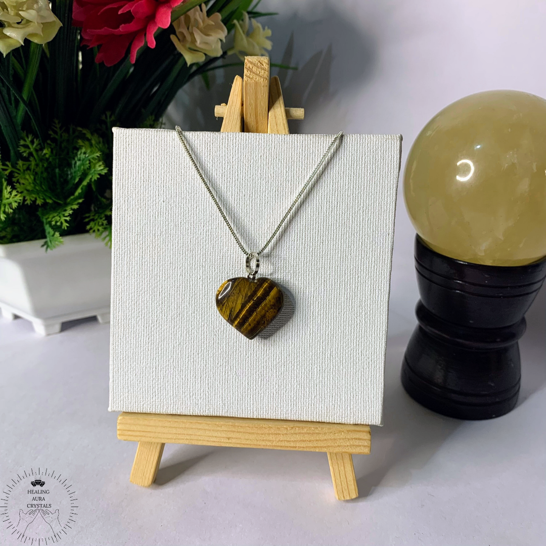 Tiger's Eye Heart Pendant