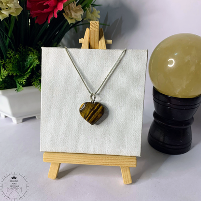 Tiger's Eye Heart Pendant
