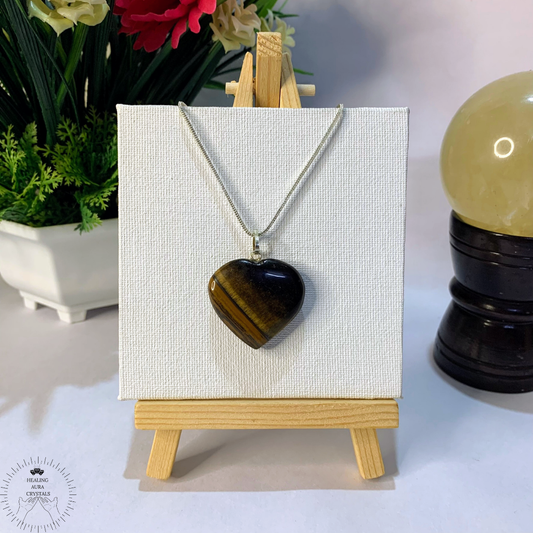 Tiger's Eye Heart Pendant